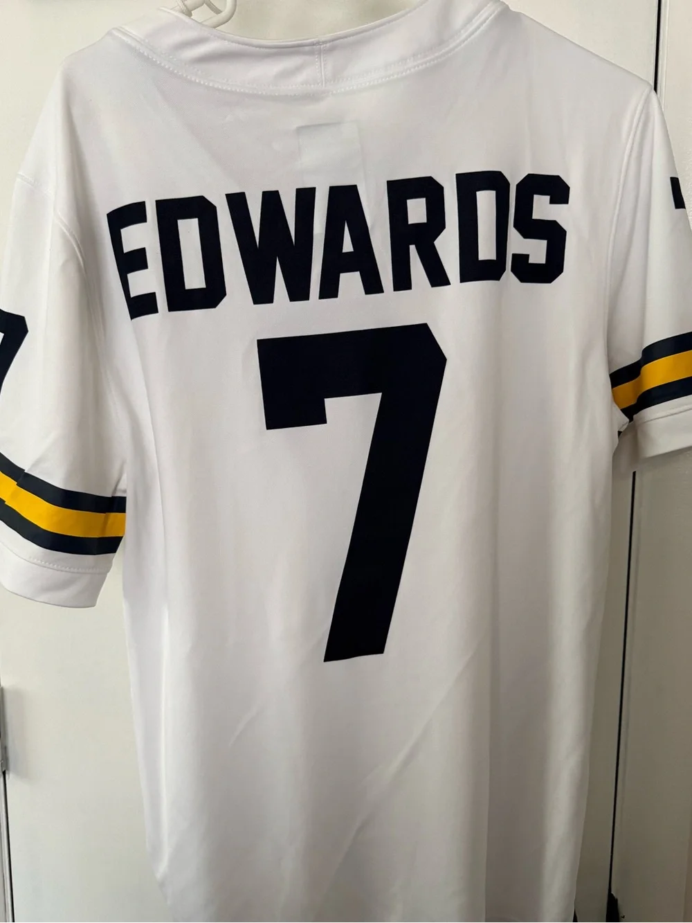 Jordan White #7 Athletic Jersey with Black Number and Yellow Sleeve Stripes